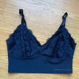 Adrienne Vittadini Navy Lace Bralette-size Small